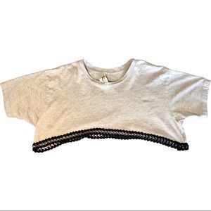 LF Gray Ultra Crop Tee w/ Chain Trim